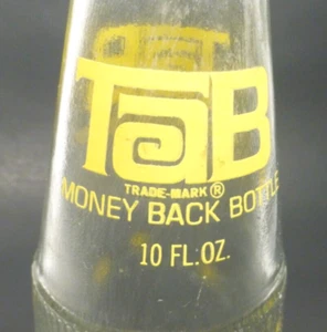 Botella POP de refresco ACL de colección letras amarillas TAB DE Coca-cola 10 oz devolución de dinero - Imagen 1 de 2