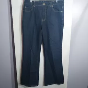 Relativity Women's Jeans Sz 10 Denim Blue Dark Wash Mid Rise Stretch Bootcut - Picture 1 of 10