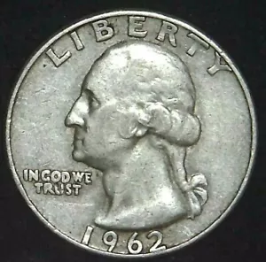 1962-D 25C Washington Quarter XF 90% Silver 24urr0408 - Picture 1 of 2