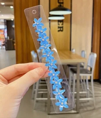 Juego de 10 mini pinzas para el cabello azul flor perla cola de caballo horquillas Foto 1 de 4