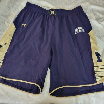 Navy Midshipmen Shorts Mens XXL 2XL Blue Under Armour Patriot League Authentic - Image 1 of 4