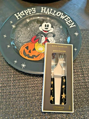Set 8 piatti festa arachidi Disney Pottery Barn vacanza Topolino Halloween! - Immagine 1 di 4