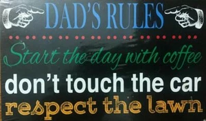 "Dad's Rules" Wooded Wall Plaque 639277088451 - Picture 1 of 3