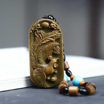 Colgante Madera Zitan Dragón Fénix Doble Cara Coche Colgante Amuleto Pareja Regalo Foto 1 de 4