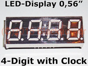 1, 2, 5 Stck. LED-Display 4Digit 7Segment 0,56" +Clock 12pin Common Anode Rot - Bild 1 von 7