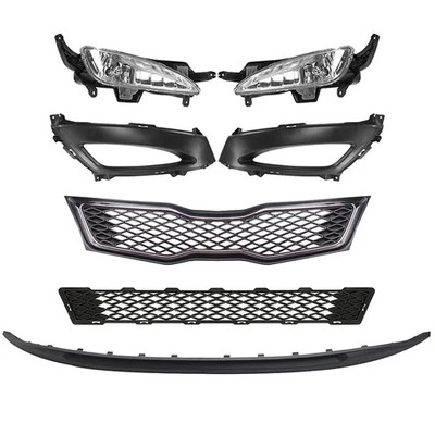 Cubiertas de faros antiniebla de parrilla delantera superior/inferior para KIA Optima SX/SXL 2011 2012 2013 Foto 1 de 4