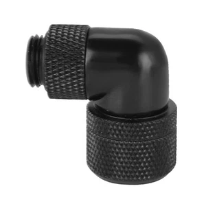 Neu Schwarz G1/4 Gewinde Wasserkühlung Fitting Dicke Rohr 90 ° Rechtwinkel Elle - Afbeelding 1 van 9
