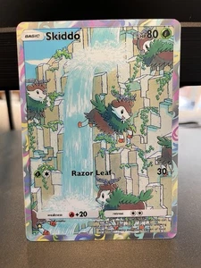 Fan Art Pokemon TCG Pocket Skiddo Holo Illustration Rare | Mega Rising - Picture 1 of 2