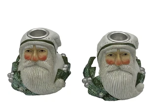 Pam Schifferl Santa Claus Candlestick Candle Holders Midwest of Cannon Falls - Picture 1 of 11