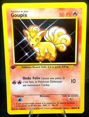 Pokemon Card - 1st Edition French Vulpix Goupix (68/102) Base Set 1999 ***NM*** - Image 1 of 2