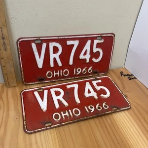 1966 Ohio Nummernschild 2er Set Oldtimer Metall Nummernschild Autoschild VR745 - Bild 1 von 4