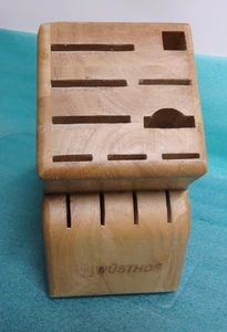 Bloque de cuchillos Wusthof 13 ranuras soporte de madera usado (ver fotos) - Imagen 1 de 7