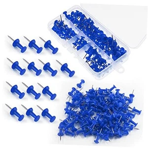 200Pcs Plastic Push Pins, Colored Map Thumb Tacks Decorative Craft Blue - Picture 1 of 8