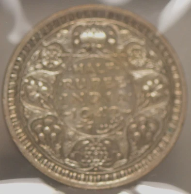 India - British 1942-B, 1/4 Rupee, KM552, silver, EF, scratch, NR, 11-30 - Image 1 of 2