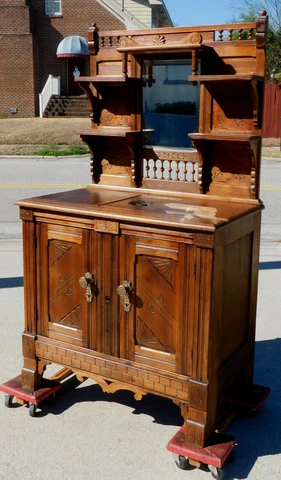 Ice Box Buffet~~Walnut Eastlake circa1880 Cover