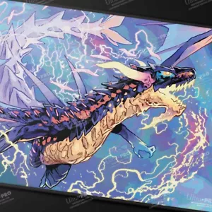 Tarkir Dragonstorm Neriv, Heart of the Storm Black Stitched Playmat for Magic: T - Picture 1 of 3