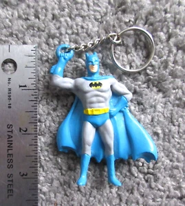 VTG MINT 1989 APPLAUSE 3" PVC BATMAN FIGURE KEYCHAIN RING GREY BLUE - Picture 1 of 3