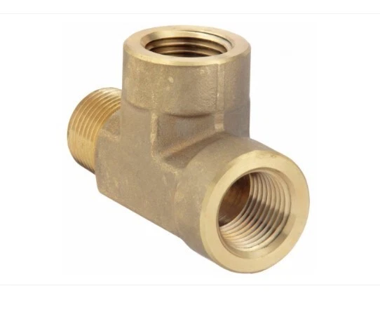 3/8 NPT Brass Male Run Tee Pipe Fitting Parker 3/8 MRO-B - Image 1 of 1