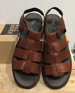Sandalias Romero Bullboxer Hombre Talla 10 M Hechas en Portugal - Cuero Coñac NUEVAS en CAJA - Imagen 1 de 5