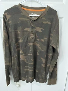 Camisa de manga larga Eddie Bauer Henley para hombre L camuflada térmica gofre mezcla de algodón - Imagen 1 de 6