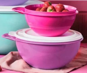 Tupperware Thatsa Bowl 2 pc Set 12 and 6 Cups - Purple, Pink & Seals New - Picture 1 of 2