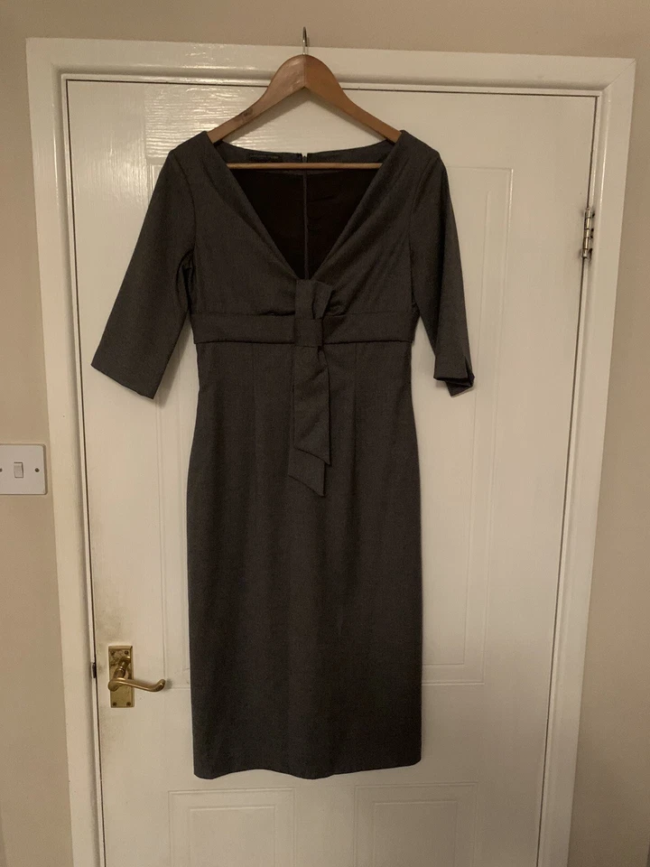 ALEXANDER MCQUEEN 2006 EMPIRE SHEATH DRESS IT42 UK10 GREY Good Condition - Image 1 of 4