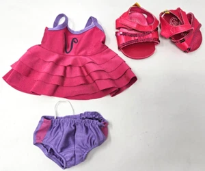 Pink & Purple Dress Outfit w/ underwear & Build a Bear glitter strap Heel shoes! - Picture 1 of 7