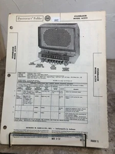 PF 1940s-1950s STUDEBAKER AUTOMOBILE RADIO Model AC2111 Repair Data Manual READ - Picture 1 of 4