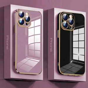 Funda para iPhone 16 Pro Max 15 14 Pro Max a prueba de golpes chapada silicona cubierta suave - Imagen 1 de 28