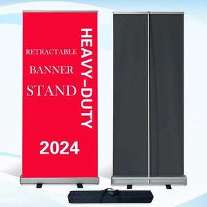33 1⁄2"W x 80"H, Nuevo Resistente Retráctil Enrollable Banner Soporte Bolsa de Lona Acolchada - Imagen 1 de 12