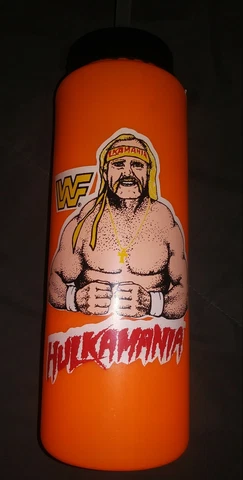 Hulk Hogan 1990 WWF Water Bottle New Never Used RARE Vintage Titan Sports MINT Cover