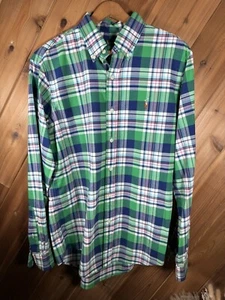 Polo Ralph Lauren Classic Fit Oxford Shirt Blue & Green Plaid | Sz M - Picture 1 of 8