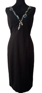 Boston Proper Cocktail Dress Black Jeweled Sequins Size 10 New with Tags - Picture 1 of 10