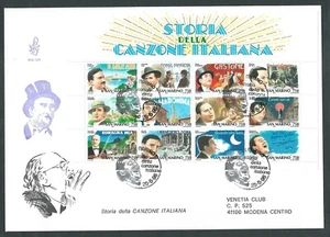 1996 SAN MARINO FDC VENETIA 363 STORIA DELLA CANZONE TIMBRO DI ARRIVO - BG - Picture 1 of 1
