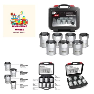 Wheel Bearing Locknut Socket Set, 7 Piece Remover Tool Kit, Rounded and Regul... - Foto 1 di 7