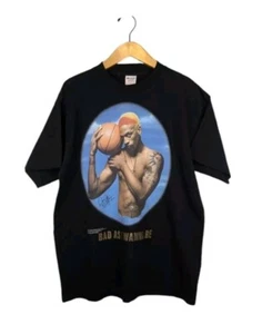 Dennis Rodman Mint Grail T Shirt Black Single Stitch 90s Y2K Black/ Glitter XL - Picture 1 of 7