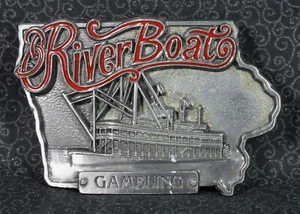 Iowa River Boat Gambling Belt Buckle - LTD #37/500 - Iowa Premium Specialty Co - Picture 1 of 6