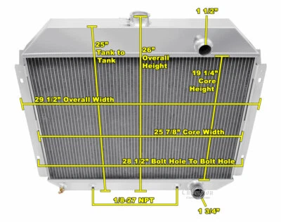 Radiador 3 filas Racing Champion para motor Ford F-150 L6 1975 1976 1977 1978 1979 Foto 1 de 4