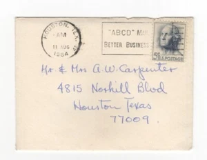 1964 Eslogan Cancelar Correo "ABCD" para Mejor Servicio Comercial Houston Tex Matasellos - Imagen 1 de 3