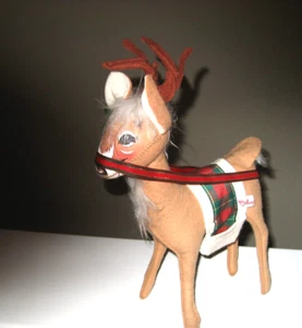 1998 ADORABLE LARGE ANNALEE CHRISTMAS REINDEER - GOOD USED COND - Picture 1 of 4
