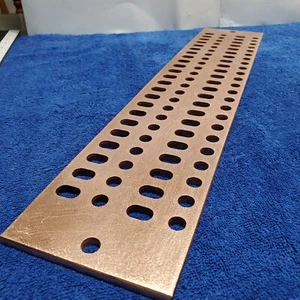 KUPFER Masseschiene 4x20" Sammelschiene 46 Klemme 3/8 Bolzen für 2-Loch Kabelschuhe Bus GEBRAUCHT - Bild 1 von 7