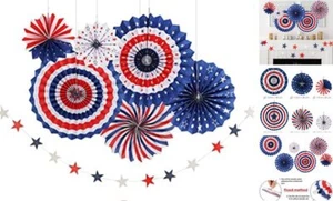 Risshine 4th/Fourth of July Patriotic Party Decorations Set- Red White/Silver - Picture 1 of 8