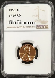 1958 Proof Lincoln Cent certified PF 69 RD by NGC!  - Picture 1 of 4