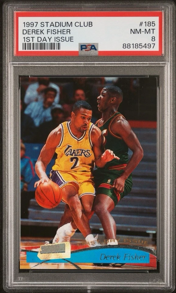 Topps Stadium Club 1997-98 edición primer día Derek Fisher #185 Lakers  Foto 1 de 3
