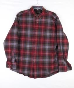 Pendleton Mason Shirt Men's Large Red Tartan Plaid Flannel Button Down L/S - Picture 1 of 7