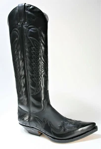 17354 Botas Sendra Cowboystiefel De Caño Alto Flora Negro Schwarz Rahmengenäht - Imagen 1 de 6