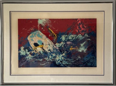 SERIGRAFÍA ORIGINAL LEROY NEIMAN VINTAGE MODERNA ABSTRACTA CIELO ROJO FIRMADA CERTIFICADO DE AUTENTICIDAD 1977 Foto 1 de 4