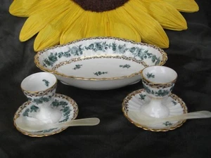 2 Eierbecher Schale Frühstücks-Set ~1910 WÜRTTEMBERG Porzellan Bauer & Pfeiffer - Bild 1 von 9