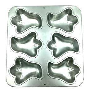 Vintage 1991 Wilton Mini Ghost Cake Pan 6 Cavity Halloween Baking Mold 2105-3845 - Picture 1 of 10