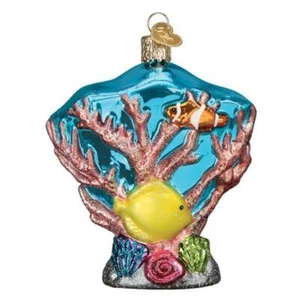 Old World Christmas CORAL REEF (12597) Glass Ornament w/OWC Box - Picture 1 of 3
